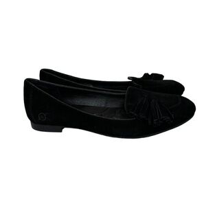 Born Shoes Women's 7.5 M Black Kary Loafer Tassel Flat Slip On Suede‎ D84203